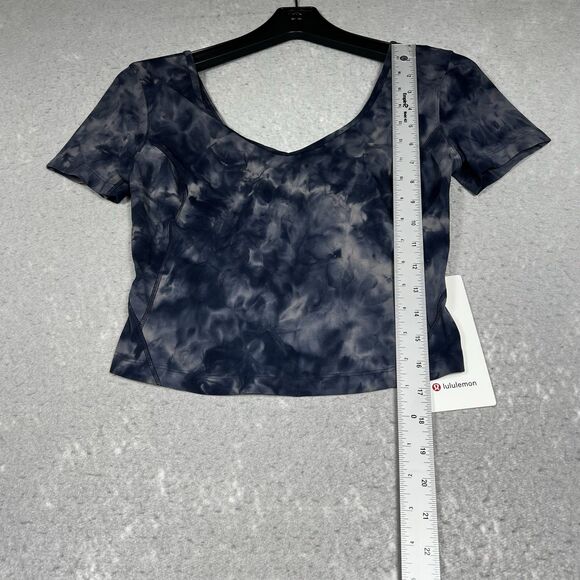 Lululemon Align Tee Size 6 Navy Blue Tie Dye Shirt Short Sleeve NWT $74 Active - Picture 6 of 11